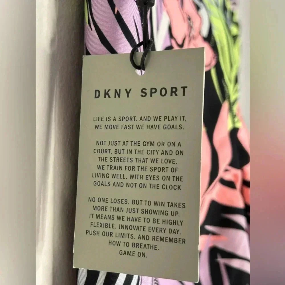 NWT DKNY Sport 7/8 Leggings Women's XS Pink Floral High Rise Side Pockets - Picture 8 of 15